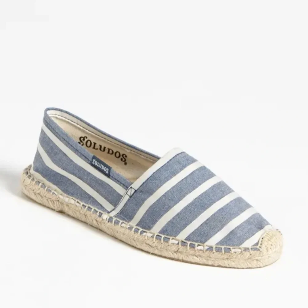 NEW! Soludos Classic Stripe navy/white espadrilles women's size EUR 37/ US 7
